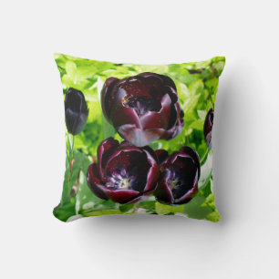 Coussin Vintage Néerlandais Violet Vert Tulipe Noire Photo