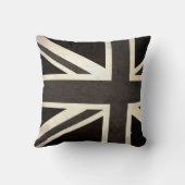 coussin Vintage noir et blanc Union Jack (Verso)