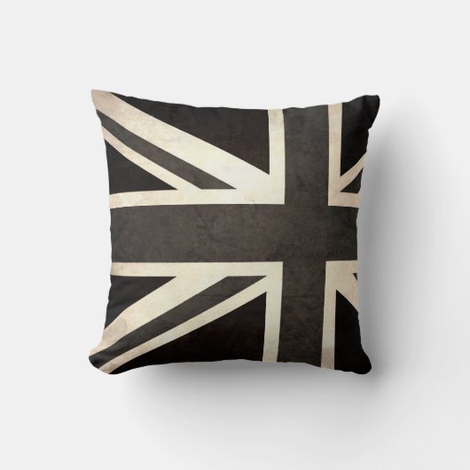 coussin Vintage noir et blanc Union Jack (Recto)