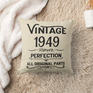 Coussin Vintage noir personnalisé 75e anniversaire