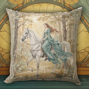 Coussin Vintage Nouveau Jeune Cavalière