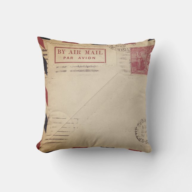 Coussin Vintage Par Pilote À Jeu Par Courrier Aérien (Recto)