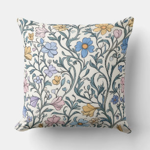 Coussin Vintage Pastel Botanique Floral
