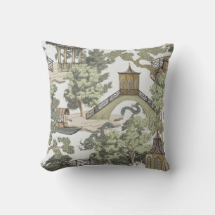 Coussin Vintage paysage chinois sans couture motif. Chinoi