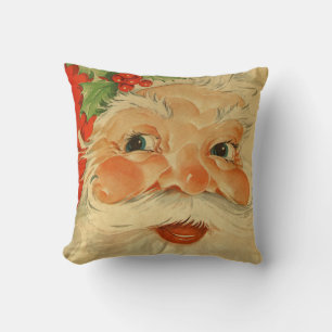 Coussin Vintage Père Noël Face Rétro Kris Kringle