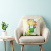 Coussin Vintage petite fille Retro mignonne (Chaise)