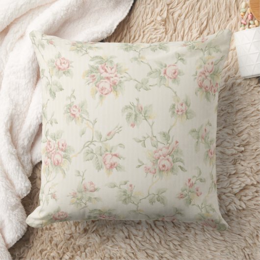 Coussin Vintage Pink Rose Cottagecore Floral Pattern (Couverture)