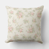 Coussin Vintage Pink Rose Cottagecore Floral Pattern (Recto)