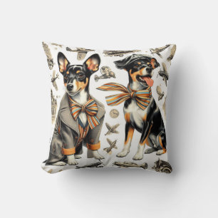 Coussin Vintage Rat Terrier sans fil
