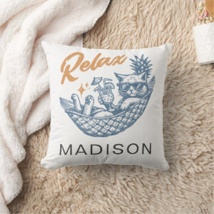 Coussin Vintage Retro Chat Relaxant Hammock Cocktail tenda