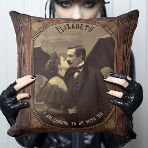 Coussin Vintage romantique Dracula embrasser vampire gothi
