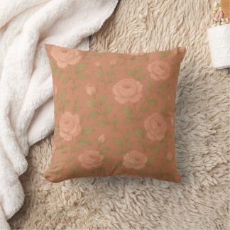Coussin Vintage Rose Throw Pillow