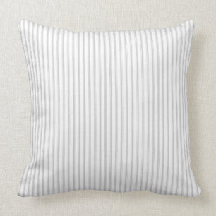 Coussin Vintage rustique Agritourisme Ticking Gris Blanc