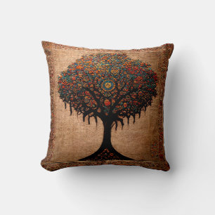 Coussin Vintage Rustique Antique Arbre de vie