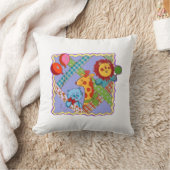 Coussin Vintage Safari Animals Throw Pillow (Couverture)