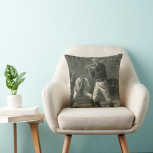 Coussin Vintage Sports, joueurs de baseball par Thulstrup