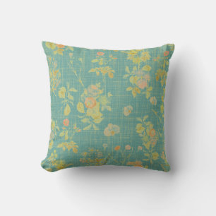 Coussin Vintage Spring Floral Turquoise
