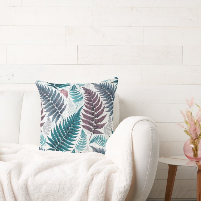 Coussin Vintage-style botanical fern leaves (Canapé)