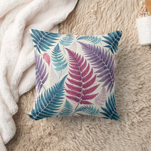 Coussin Vintage-style botanical fern leaves (Couverture)