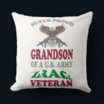 Coussin Vintage Super Fier Grand-Fils De L'Armée Américain<br><div class="desc">Vintage Super Fier Grand-Fils De L'Armée Américaine Irak Cadeau</div>