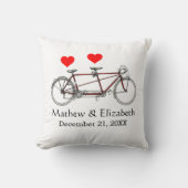 Coussin Vintage Tandem Vélo Tandem Personnalisé Mariage (Recto)