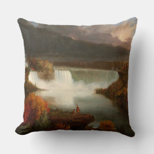 Coussin Vintage Thomas Cole Vue éloignée des chutes du Nia