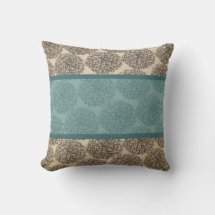 Coussin Vintage turquoise Zinnia