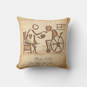 Coussin Vintage Vieux Mode Aide-soignant, Infirmière