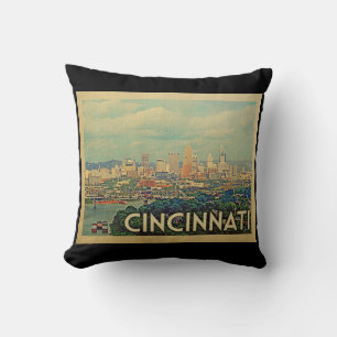 Coussin Vintage voyage de Cincinnati Ohio