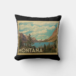 Coussin Vintage voyage de parc de glacier du Montana