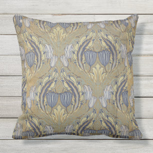 Coussin Vintage Walter Crane Tulipe d'art décoratif