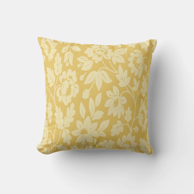 Coussin Vintage Yellow Flowers Pattern (Recto)