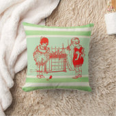 Coussin Vintages Jouer avec souris vert et blanc (Couverture)