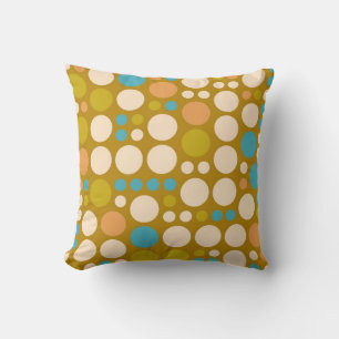 Coussin Vintages pois colorés art abstrait