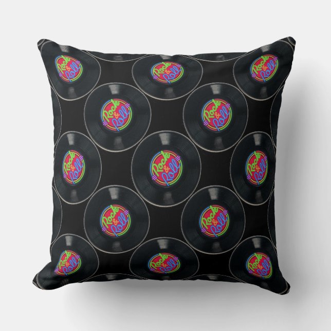 Coussin Vinyl Rock & Roll Retro (Recto)