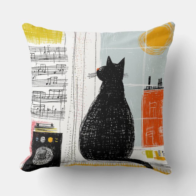 Coussin Vinyle Black Cat High Rise Live Set (Recto)