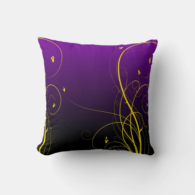 Coussin Violet avec parfum fleuri jaune Jouer l'oreiller (Recto)