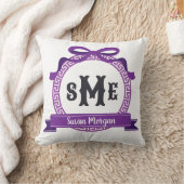 Coussin Violet Clair Monogramme à Arc Grec Pourpre Vivant (Couverture)