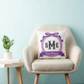 Coussin Violet Clair Monogramme à Arc Grec Pourpre Vivant (Chaise)