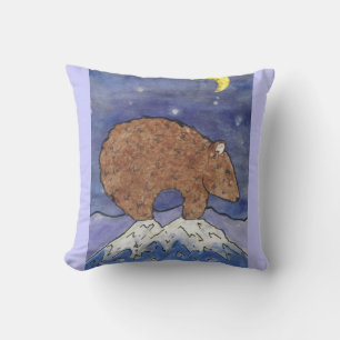coussin violet de l'ours mauve