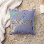 Coussin Violet Enfants Koalas Mignons Anniversaire (Couverture)