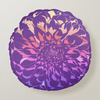 Coussin violet fleur de dahlia 