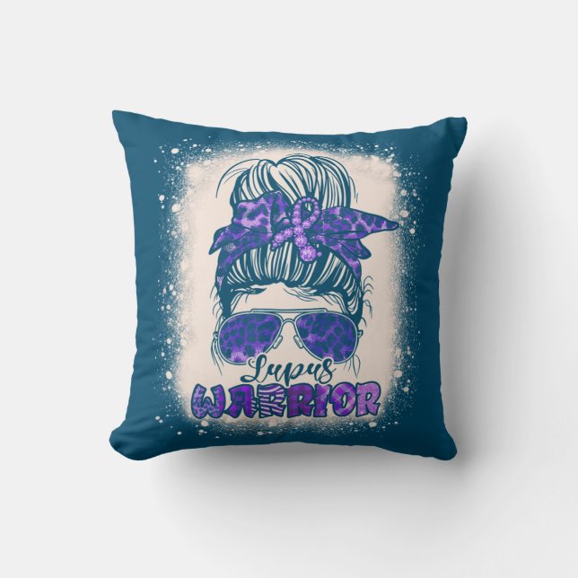 Coussin Violet Lupus Sensibilisation Leopard Messy Bun Lup (Recto)