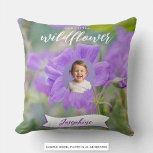 Coussin Violet Notre Petite Fleur Sauvage Nom de Photo Per