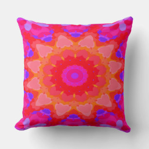 Coussin Violet, rose et orange