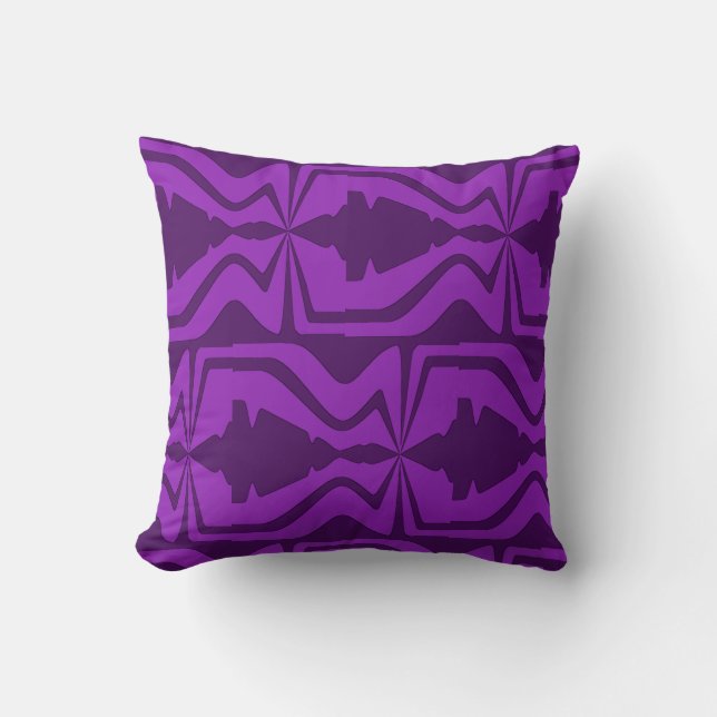 Coussin Violet sur violet Abstrait Son ondulation Gros car (Recto)