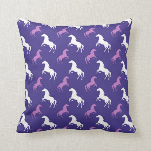 Coussin Violet Violet & Cheval Blanc; Equestre