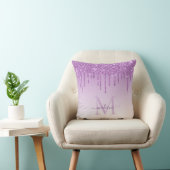 Coussin Violet Violet Paillettes Gouttes Glam Monogramme S (Chaise)