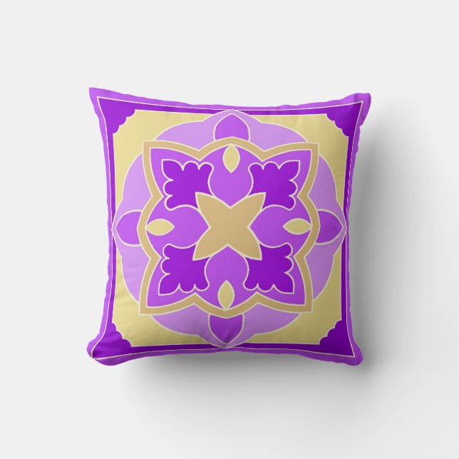 Coussin Violettes dorées (Recto)