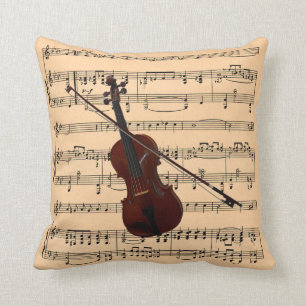Coussin Violon avec le musical Instr de ~ d'arrière - pla
